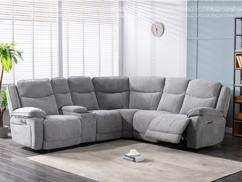 Rohová sedací souprava Light Grey HERBERT