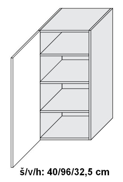 Kuchyňská skříňka horní SILVER+ FRESCO ANTRACIT W4/40 - grey