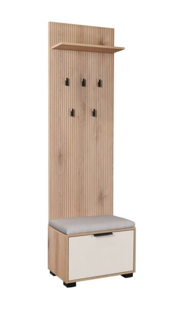 SMART komoda s věšákem ořech/cashmere 60x205x38
