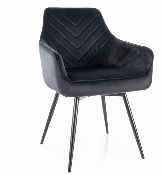 Křeslo jídelní otočné černé SERVIO VELVET