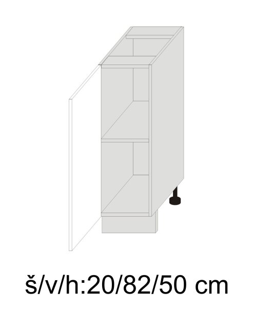 Kuchyňská skříňka dolní SILVER+ DUB ARTISAN D1D/20 - bílá alpská