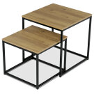 Set 2 ks konferenčních stolků černá/dub divoký AF-076 OAK