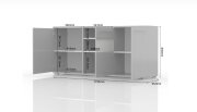 Komoda s prosklením béžový lesk PIANO K180-3KS