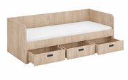 Postel s rošty a zásuvkami dub premium AMBER