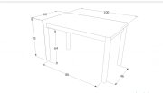 Stůl jídelni dub artisan/černá mat 100x60 ADAM