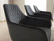 Židle jídelní s opěrkami černá MARLO VELVET