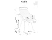 Židle jídelní s opěrkami béžová MARLO VELVET