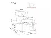 Křeslo relaxační šedá PARYS RAVEN