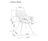 Křeslo jídelní tmavě modré CHERRY VELVET