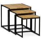 Sada stolků konferenčních Dub Divoký/černý lak AF-3003 OAK