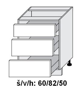 Kuchyňská skříňka dolní QUANTUM BEIGE D3R/60 - grey