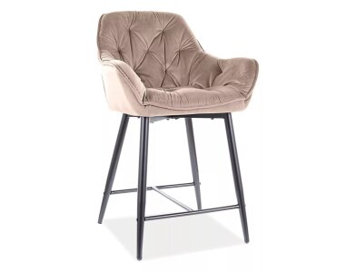Židle barová béžová CHERRY H-2 VELVET