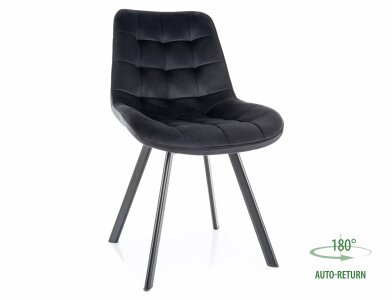 Židle jídelní otočná černá MONTI VELVET