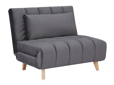 Křeslo rozkládací tmavě šedé BILLY VELVET
