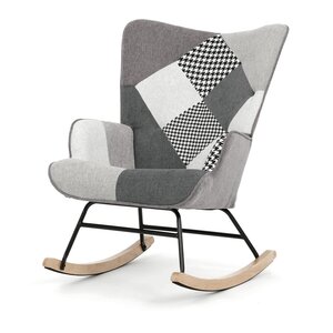 Houpací křeslo patchwork černá AK-374 PWBK2