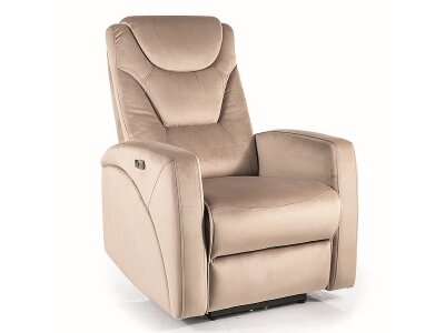 Křeslo elektrické tmavě béžová KRONOS VELVET