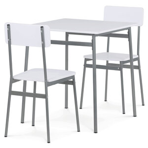 Jídelní set 1+2 židle bílá AUT-O2122 WT