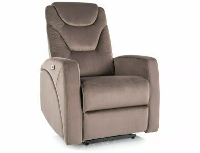 Křeslo elektrické cappuccino KRONOS VELVET
