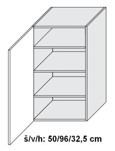 Kuchyňská skříňka horní SILVER+ FRESCO ANTRACIT W4/50 - grey