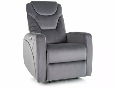 Křeslo elektrické šedá KRONOS VELVET