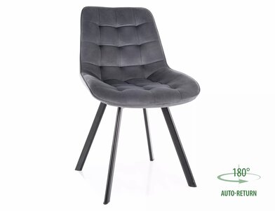 Židle jídelní otočná šedá MONTI VELVET