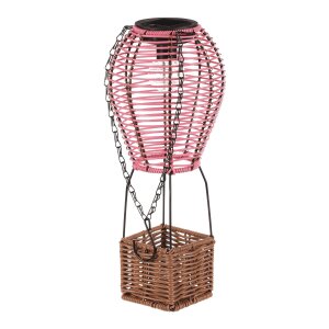 Lucerna umělý ratan balón LED růžovo hnědá PLA113 PINK-S